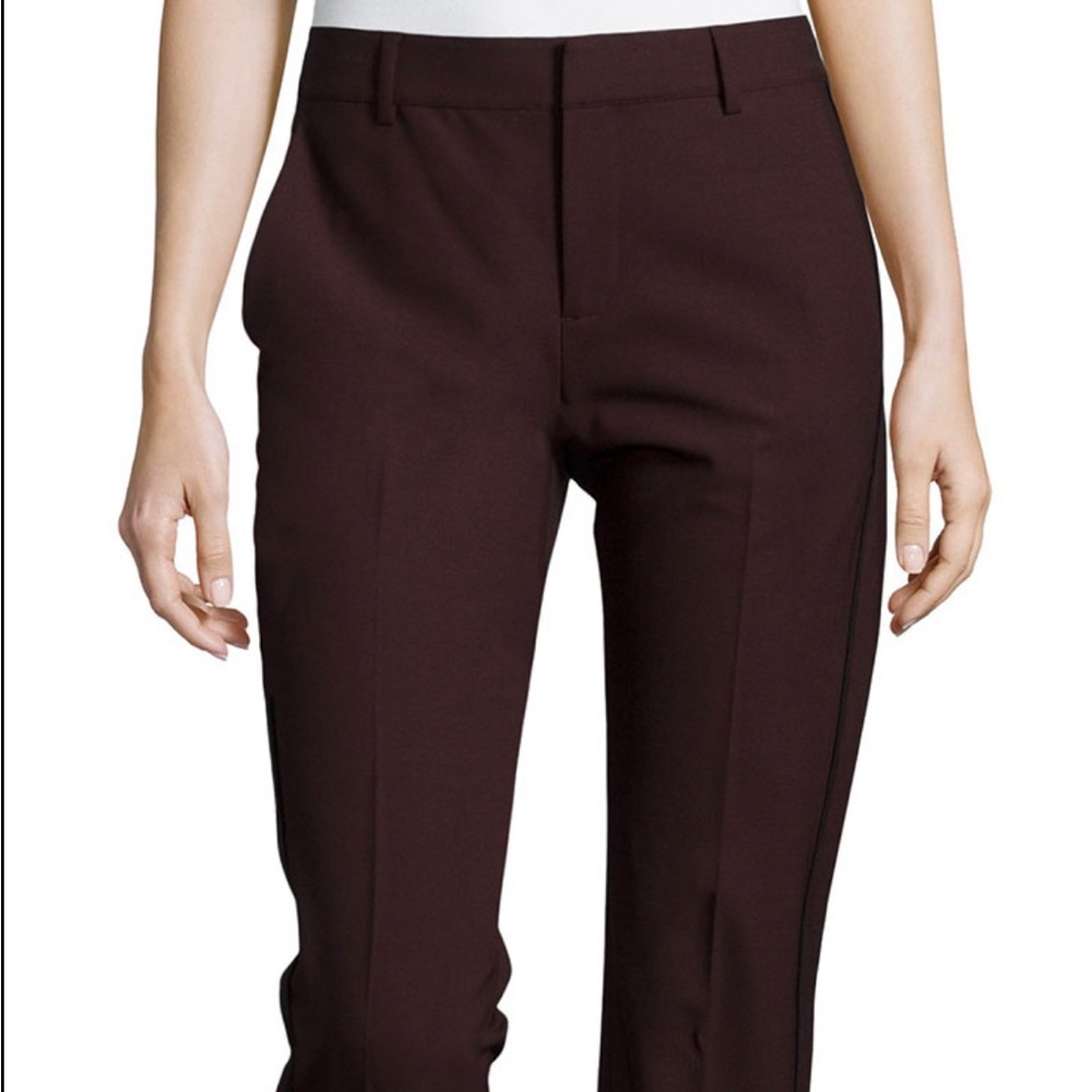 Vince High-Waist Contrast-Piping Trousers